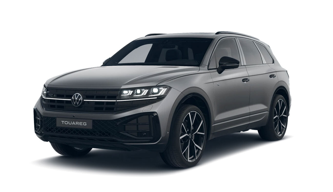 VW Touareg R-Line in Siliziumgrau Metallic Frontansicht