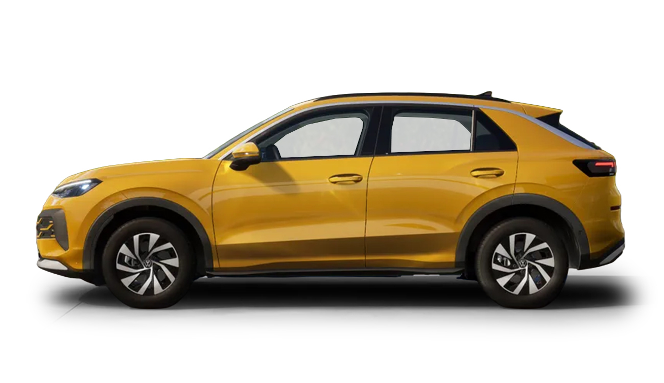 VW T-Roc gelb Fahrzeugbild seite