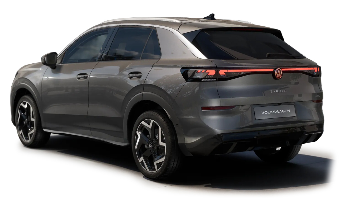 VW T-Roc R-Line in Wolf Grey Metallic Heckansicht