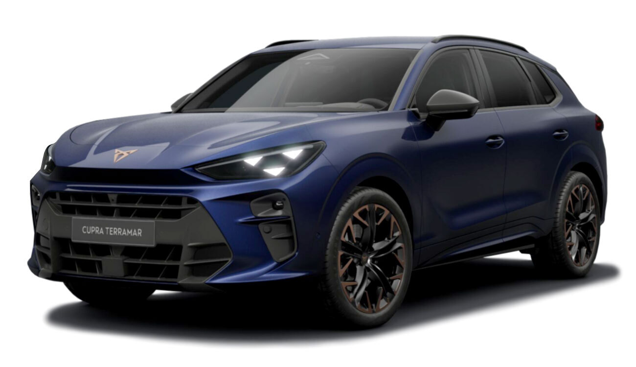 CUPRA Terramar VZ Freisteller in Cosmos Blau Metallic Frontansicht