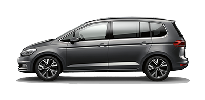 Volkswagen Touran in grau seitlich