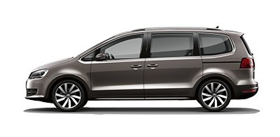 Volkswagen Sharan in grau seitlich