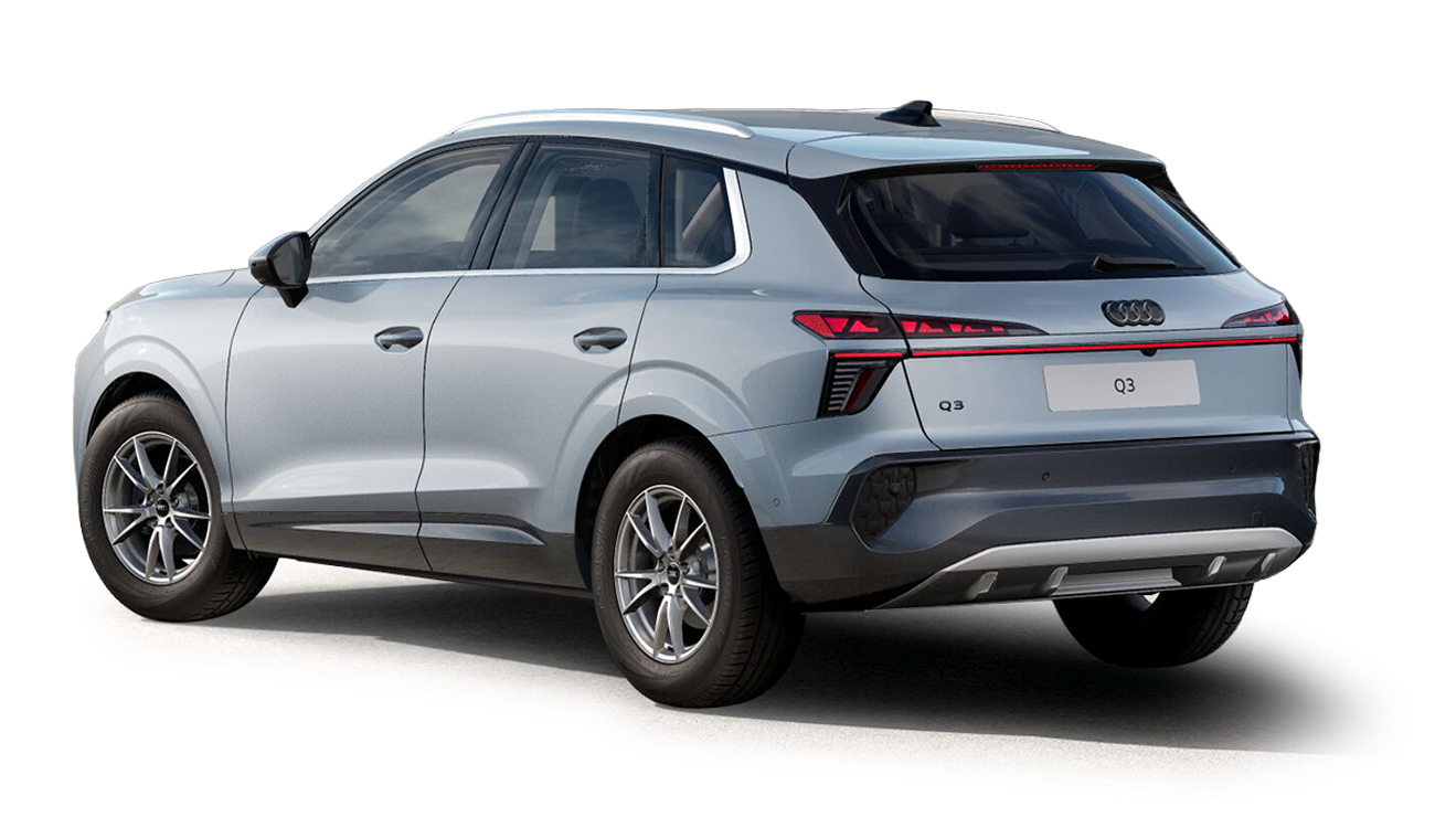 Audi Q3 in Pfeilgrau Perleffekt Heckansicht