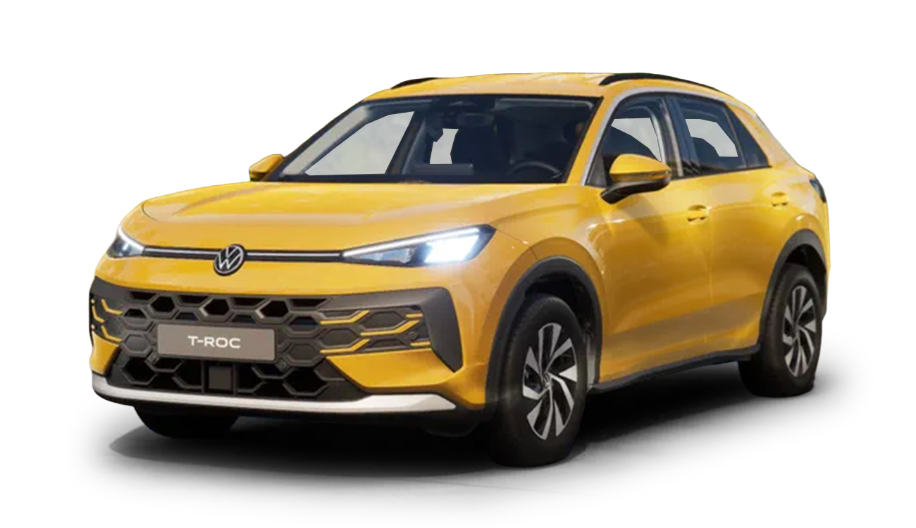 VW T-Roc gelb Fahrzeugbild front