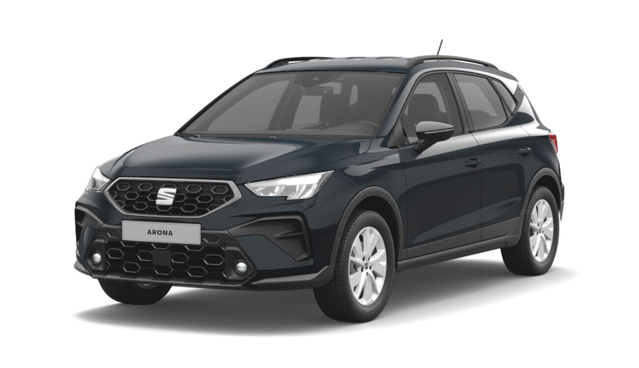 SEAT Arona Style Freisteller in Fiord Blau Frontansicht