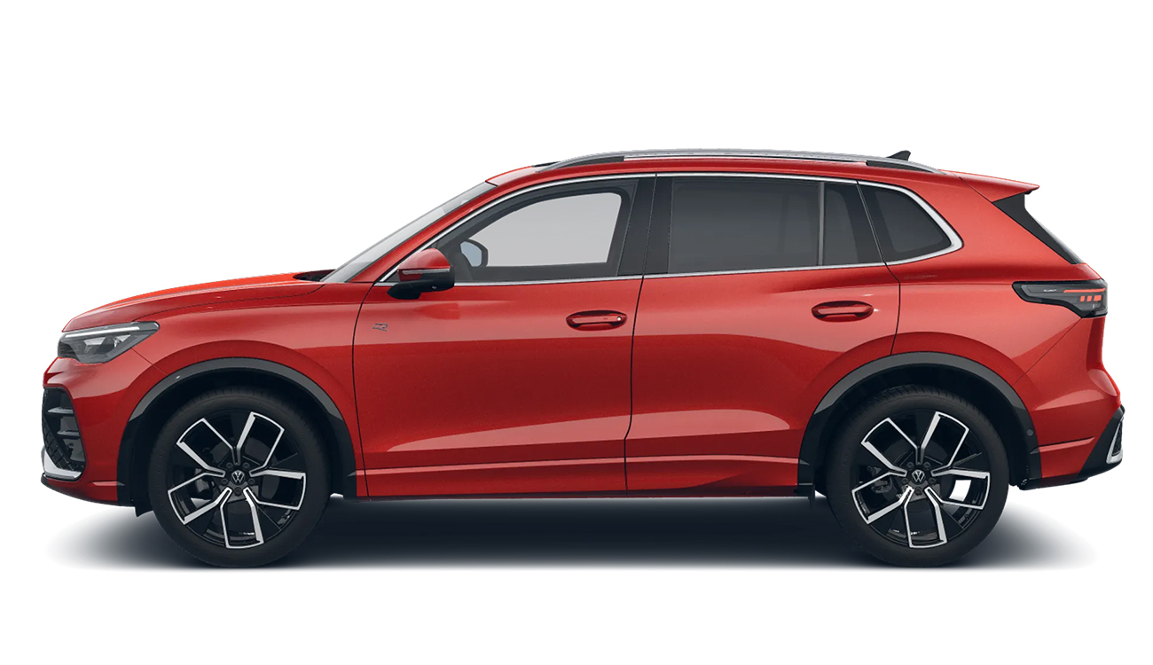 Tiguan R-Line in rot Seitenansicht