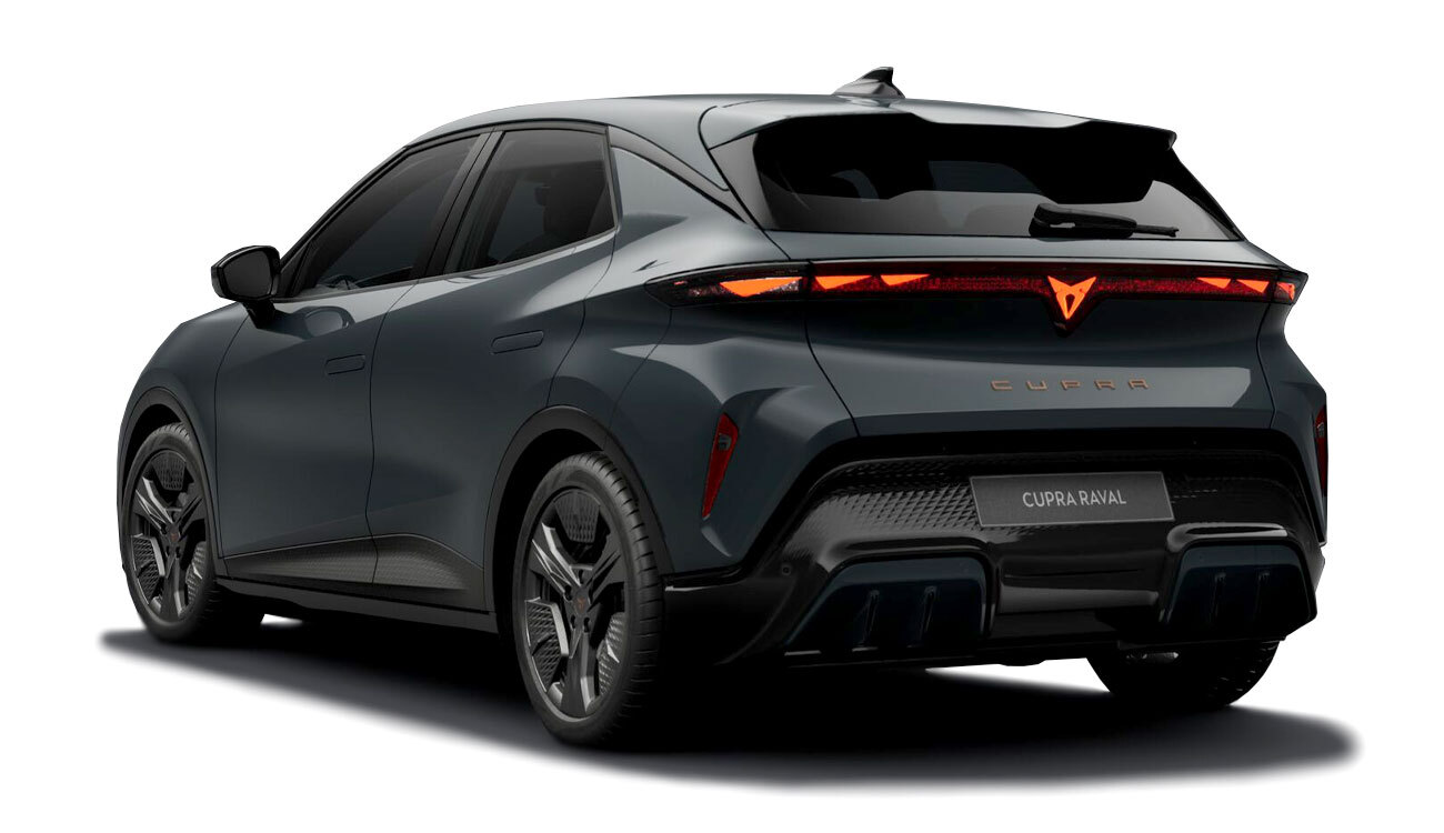 CUPRA Raval Endurance Freisteller in Fiord Blue Heckansicht