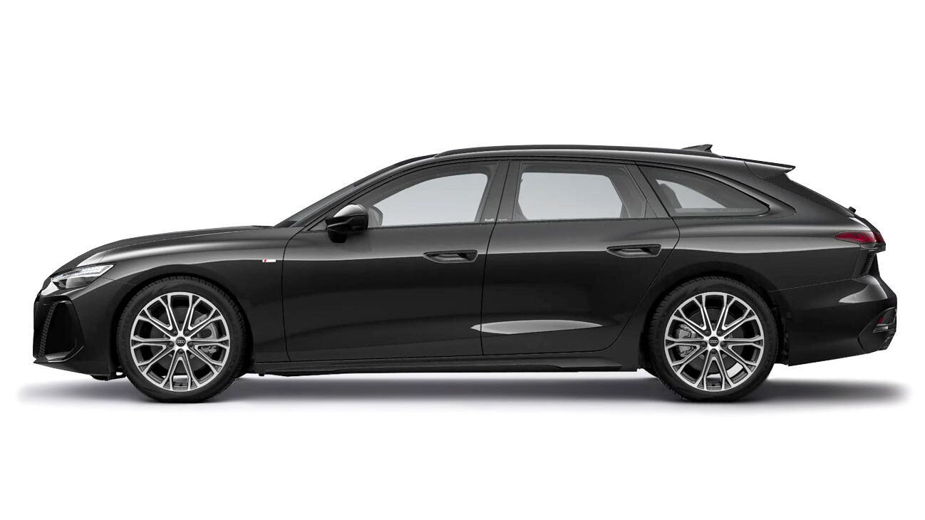 Audi A6 Avant Freisteller in Mythosschwarz Metallic Seitenansicht