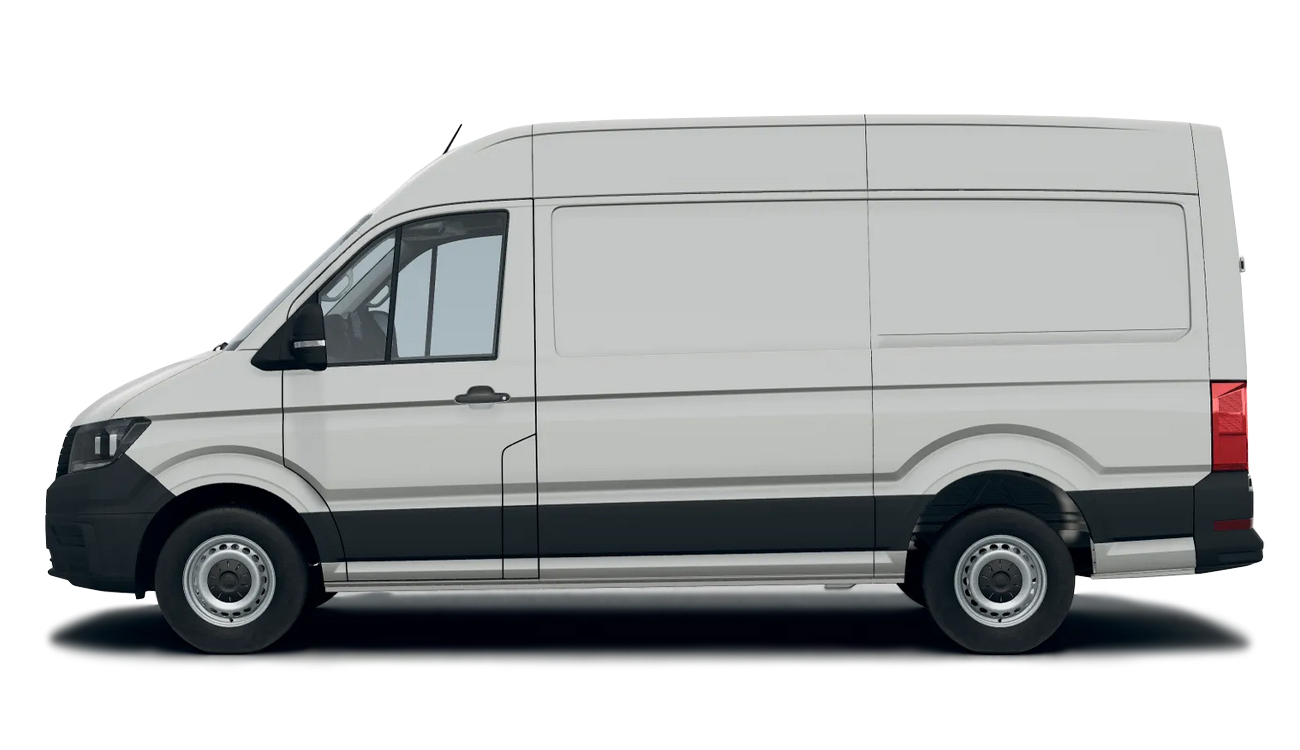 VW Crafter 35 Kasten Freisteller in Candy-Weiß Seitenansicht