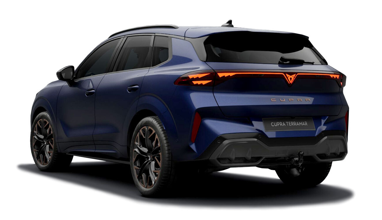 CUPRA Terramar VZ Freisteller in Cosmos Blau Metallic Heckansicht