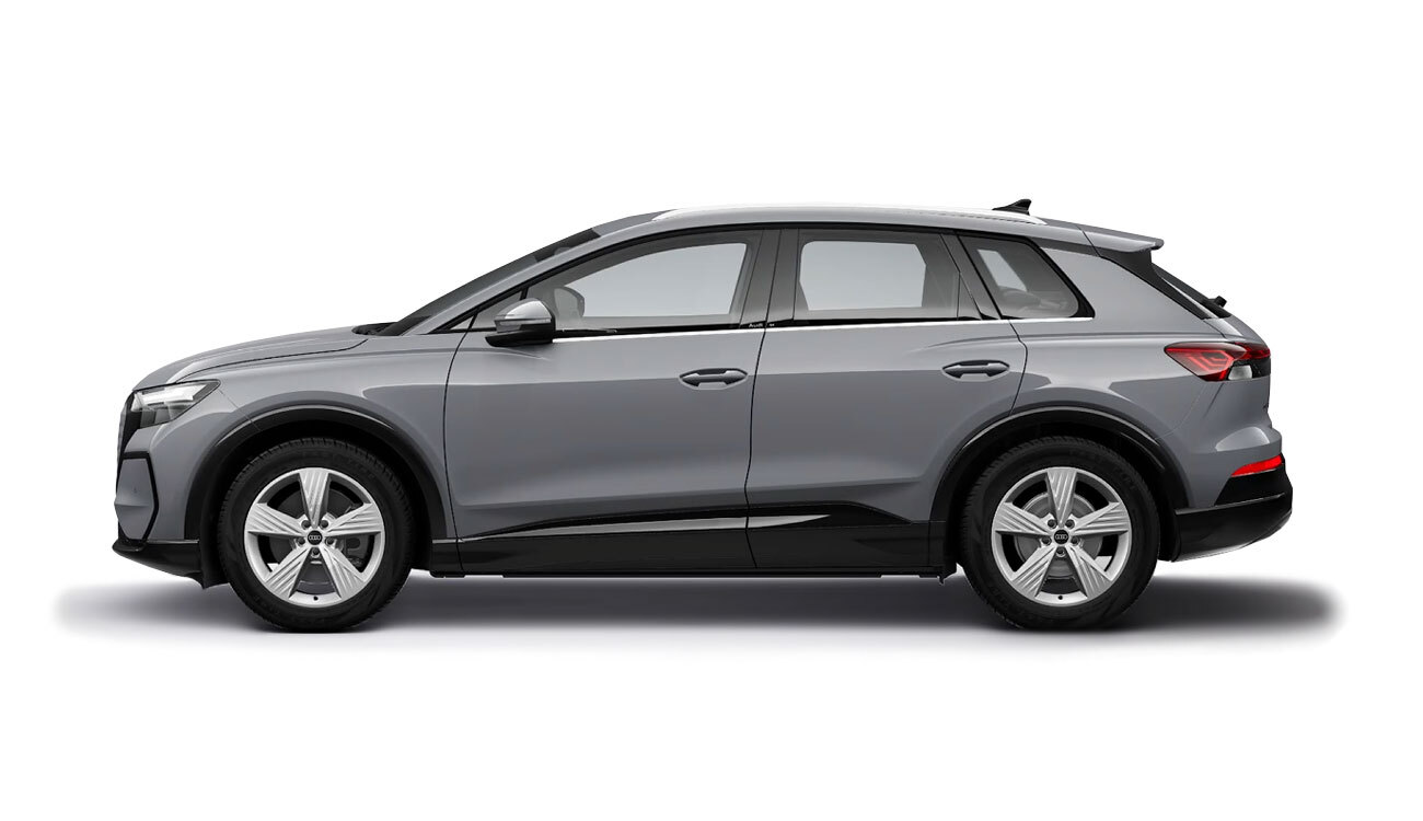 Audi Q4 e-tron in Kieselgrau Seitenansicht
