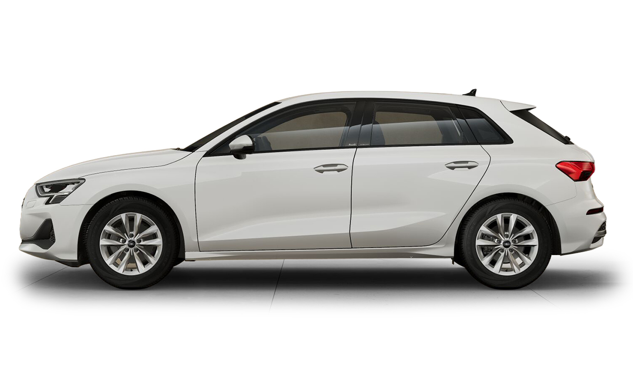 Audi A3 Sportback TFSI in Arkonaweiß Seitenansicht
