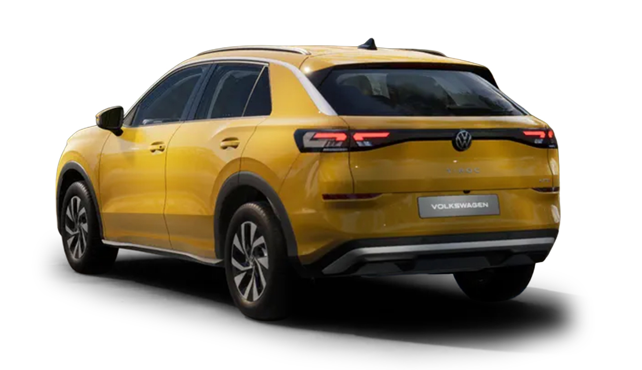VW T-Roc gelb Fahrzeugbild heck