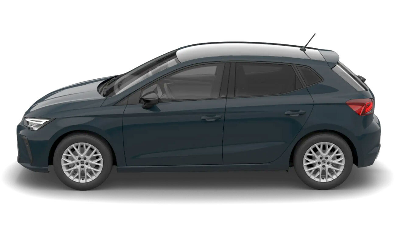 SEAT Ibiza FR Freisteller in Fiord Blau Seitenansicht