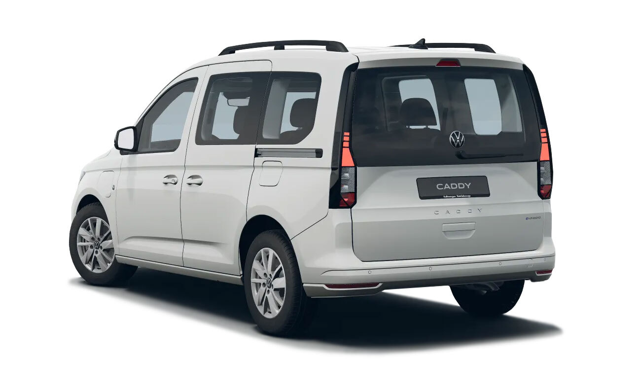 VW Caddy eHybrid Freisteller Heckansicht