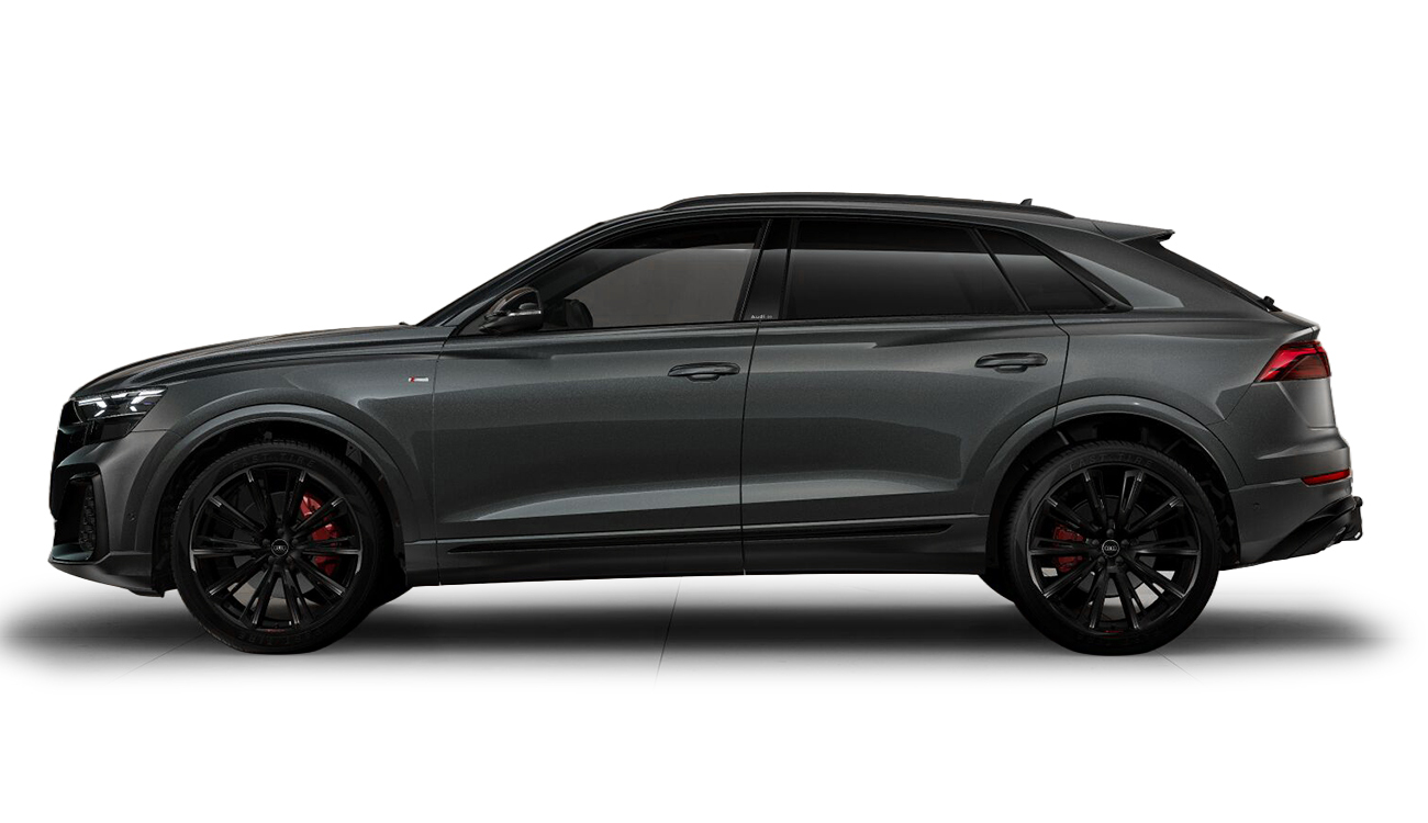 Audi Q8 SUV S line business in Daytonagrau Perleffekt Seitenansicht