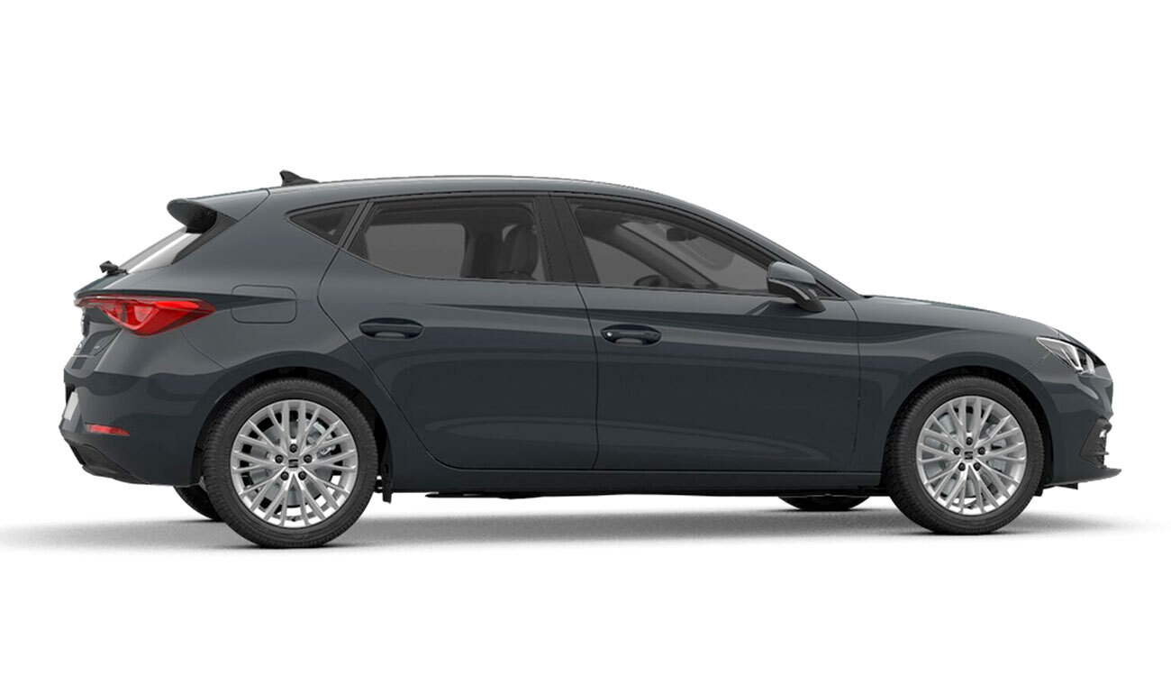 SEAT Leon Style 1.5 e-HYBRID Freisteller in Fiord Blau Seitenansicht