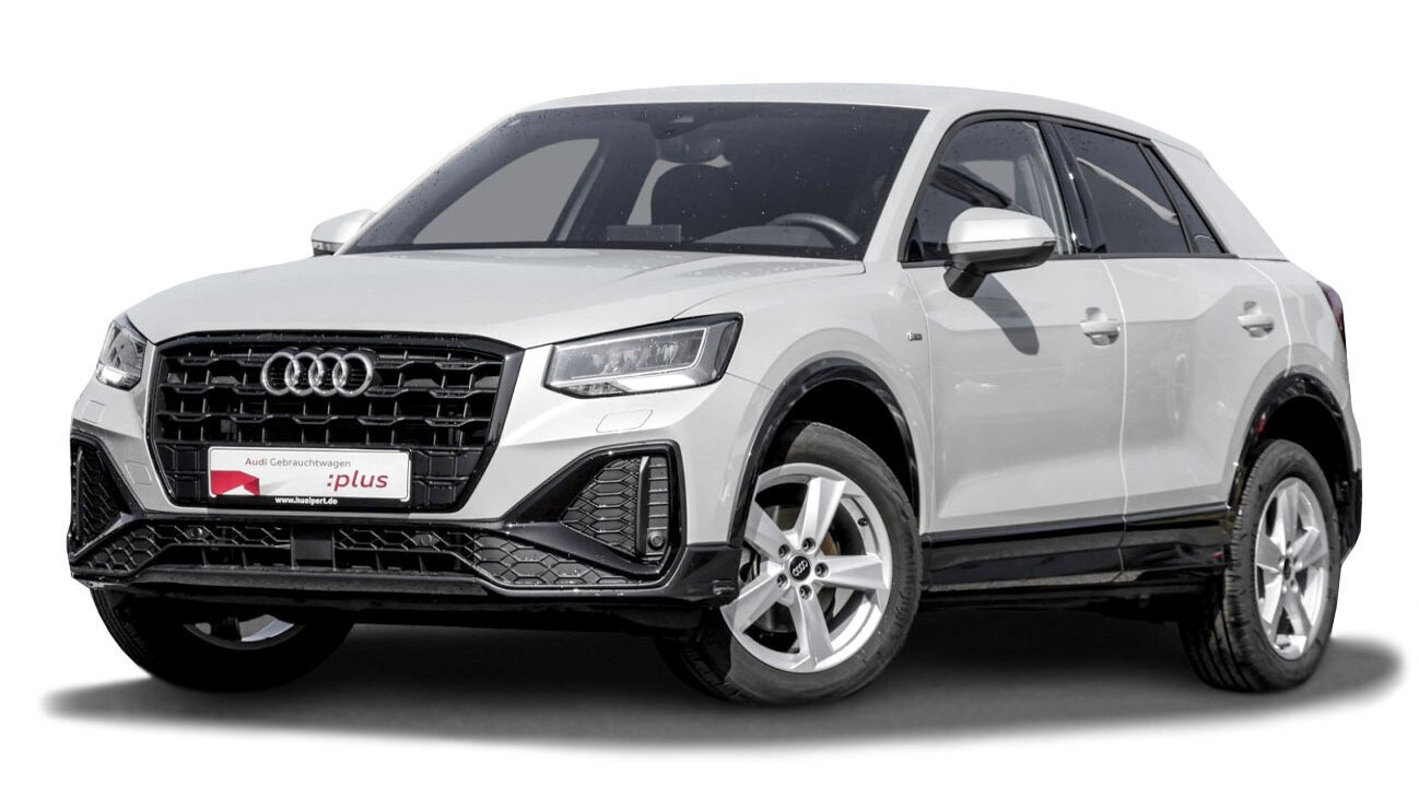 Audi Q2 Freisteller in Tausilber Metallic Frontansicht  