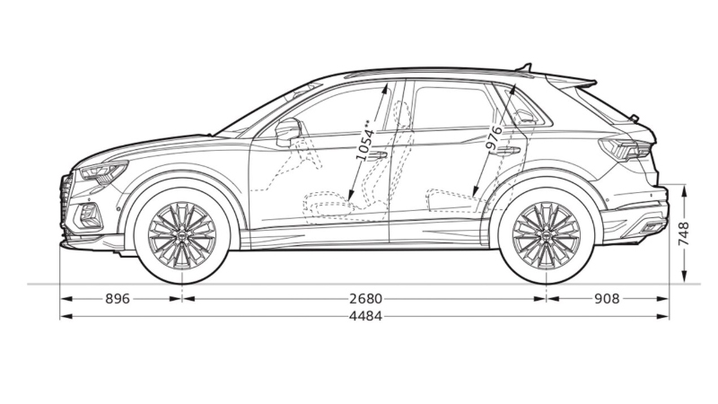 Audi Q3 Maße Seitenansicht