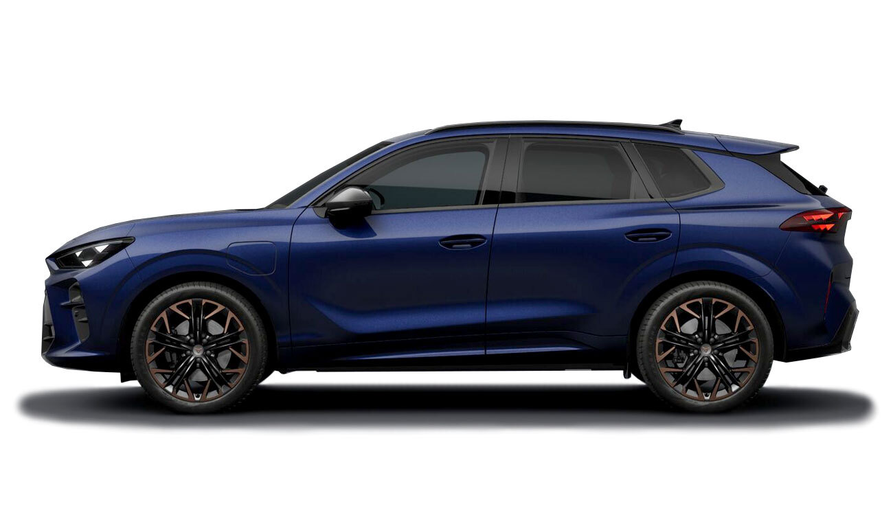 CUPRA Terramar Freisteller in Cosmos Blau Metallic Seitenansicht