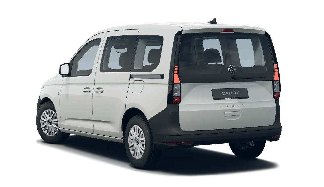 VW Caddy 5-Sitzer Freisteller Heckansicht