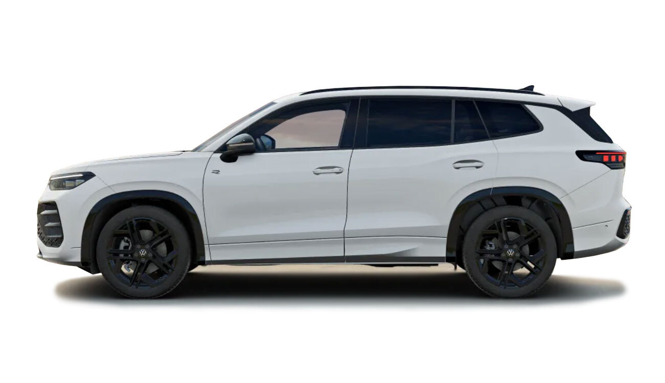 VW Tayron R-Line in Pure White Uni Seitenansicht