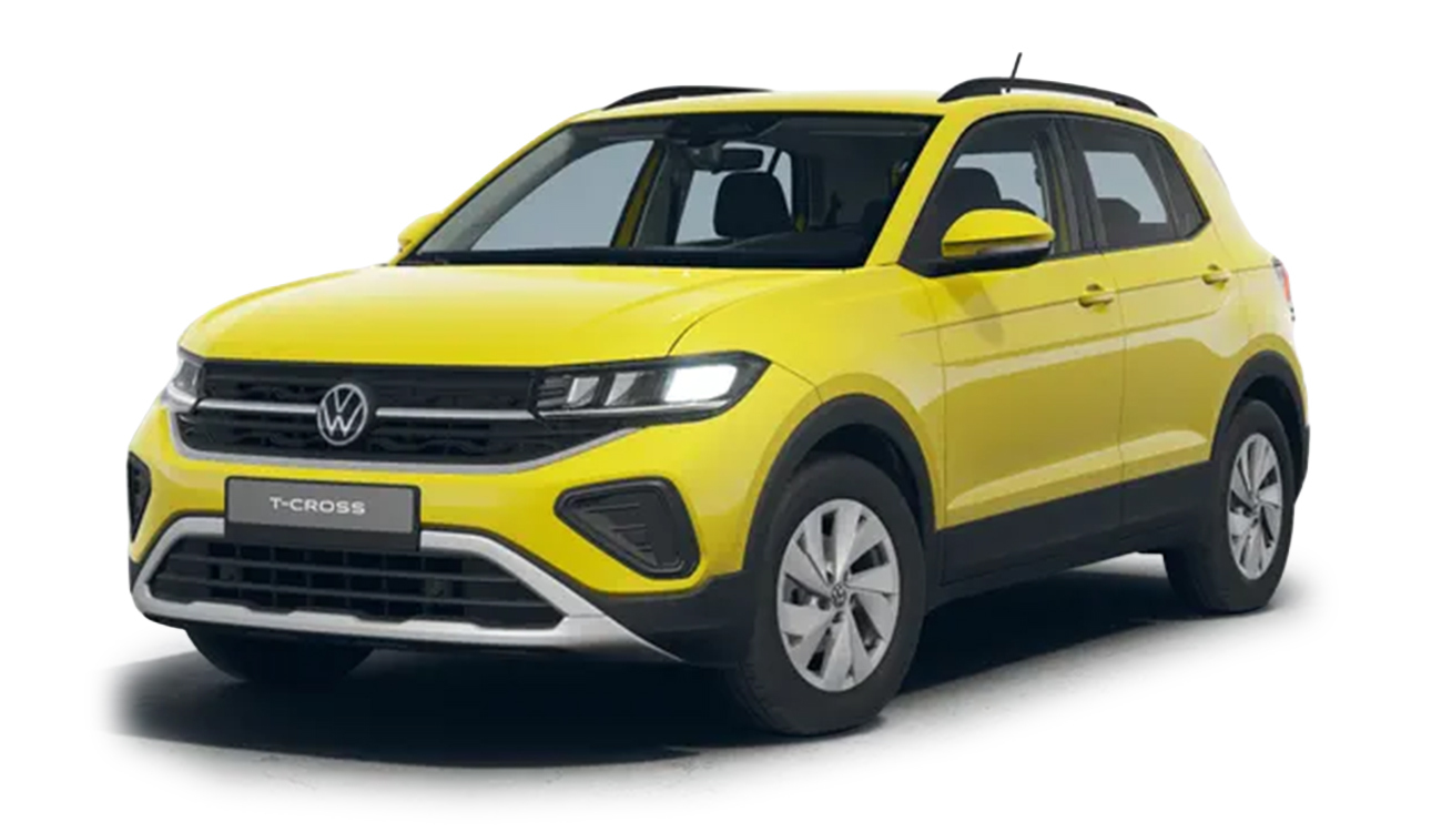 vw t-cross fahrzeugbild gelb front