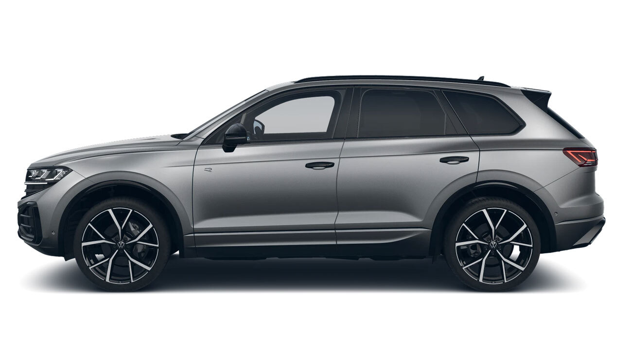 VW Touareg R-Line in Siliziumgrau Metallic Seitenansicht