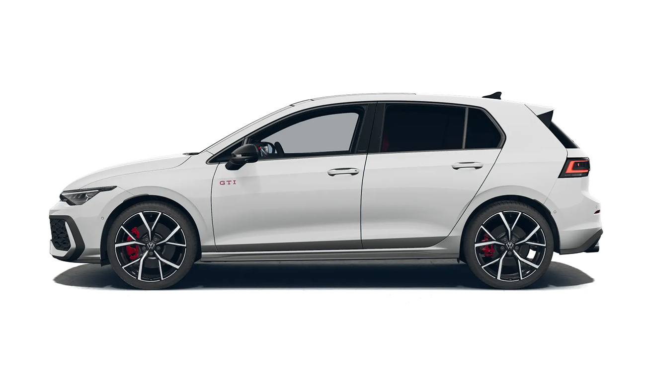 VW Golf GTI in Pure White Seitenansicht