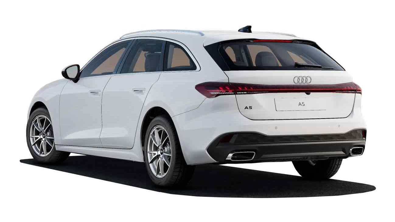 Audi A5 Avant in Arkonaweiß Heckansicht