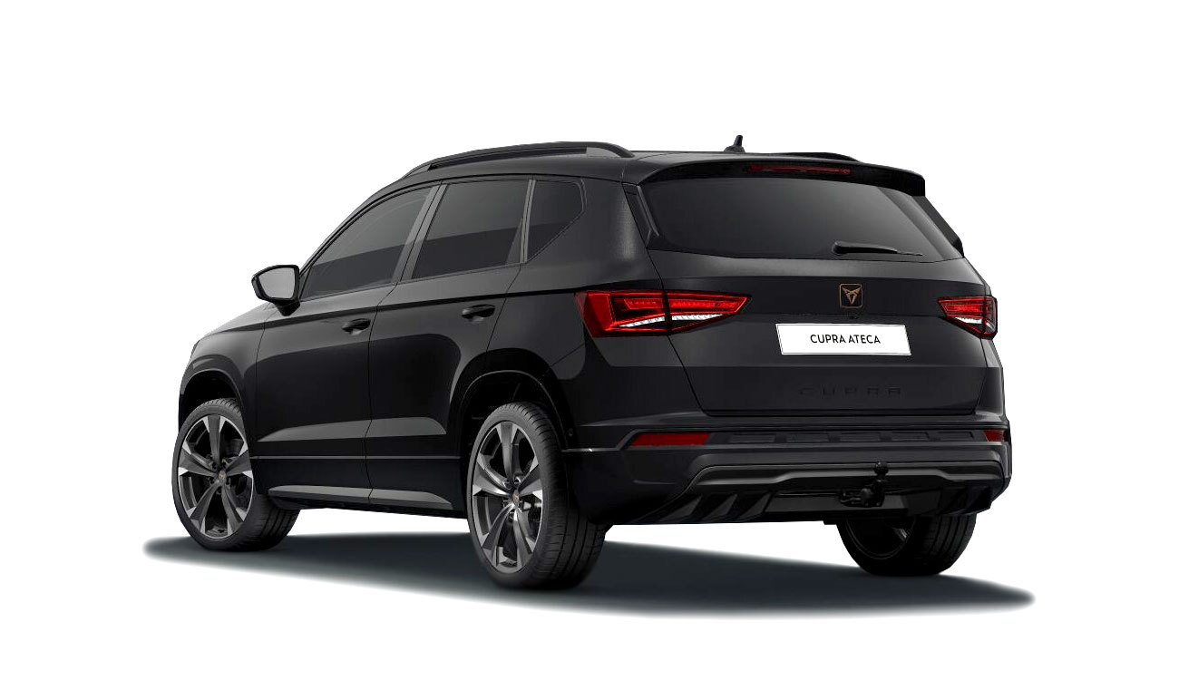 CUPRA Ateca Freisteller in Magic Schwarz Metallic Heckansicht