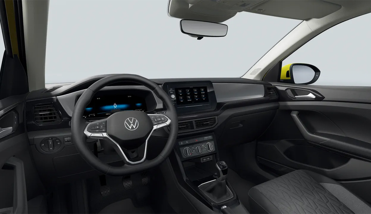 vw t-cross fahrzeugbild gelb innenraum