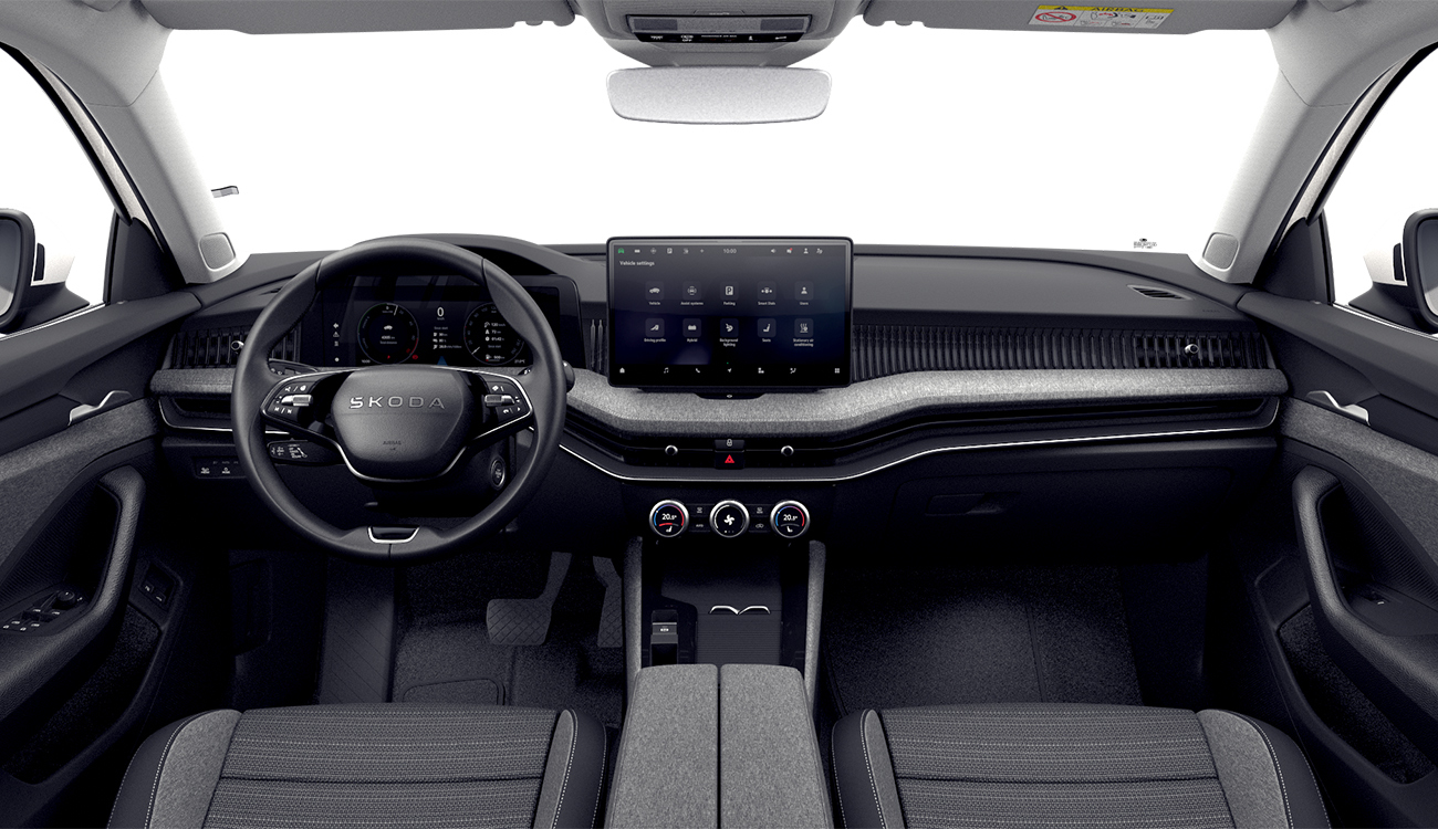 Škoda Superb Combi Selection in Kristall-Weiß Uni Innenansicht