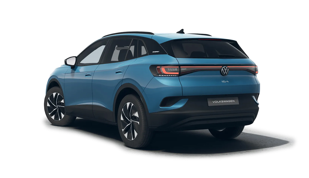 ID.4 Pure Energy Heckansicht in blau