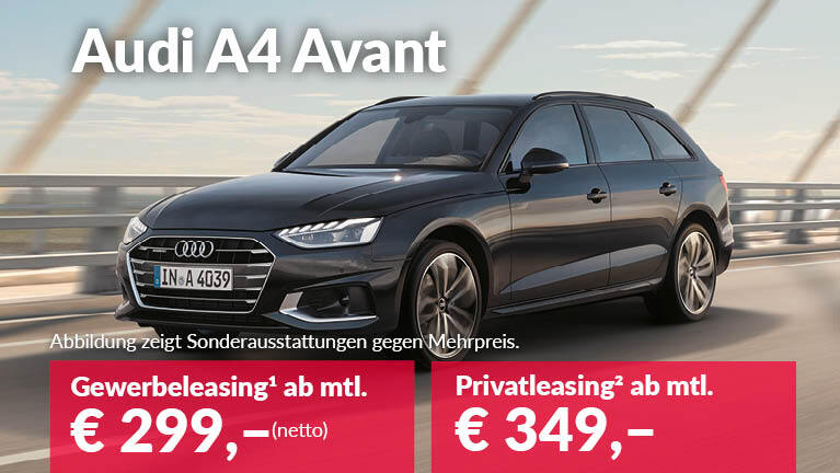 Angebotsteaser Audi A4 Avant Gewerbe- und Privatkunden