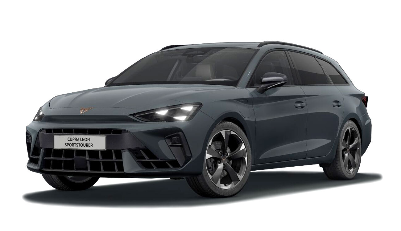 CUPRA Leon Sportstourer 1.5 e-HYBRID Freistellen in Fiord Blau Frontansicht