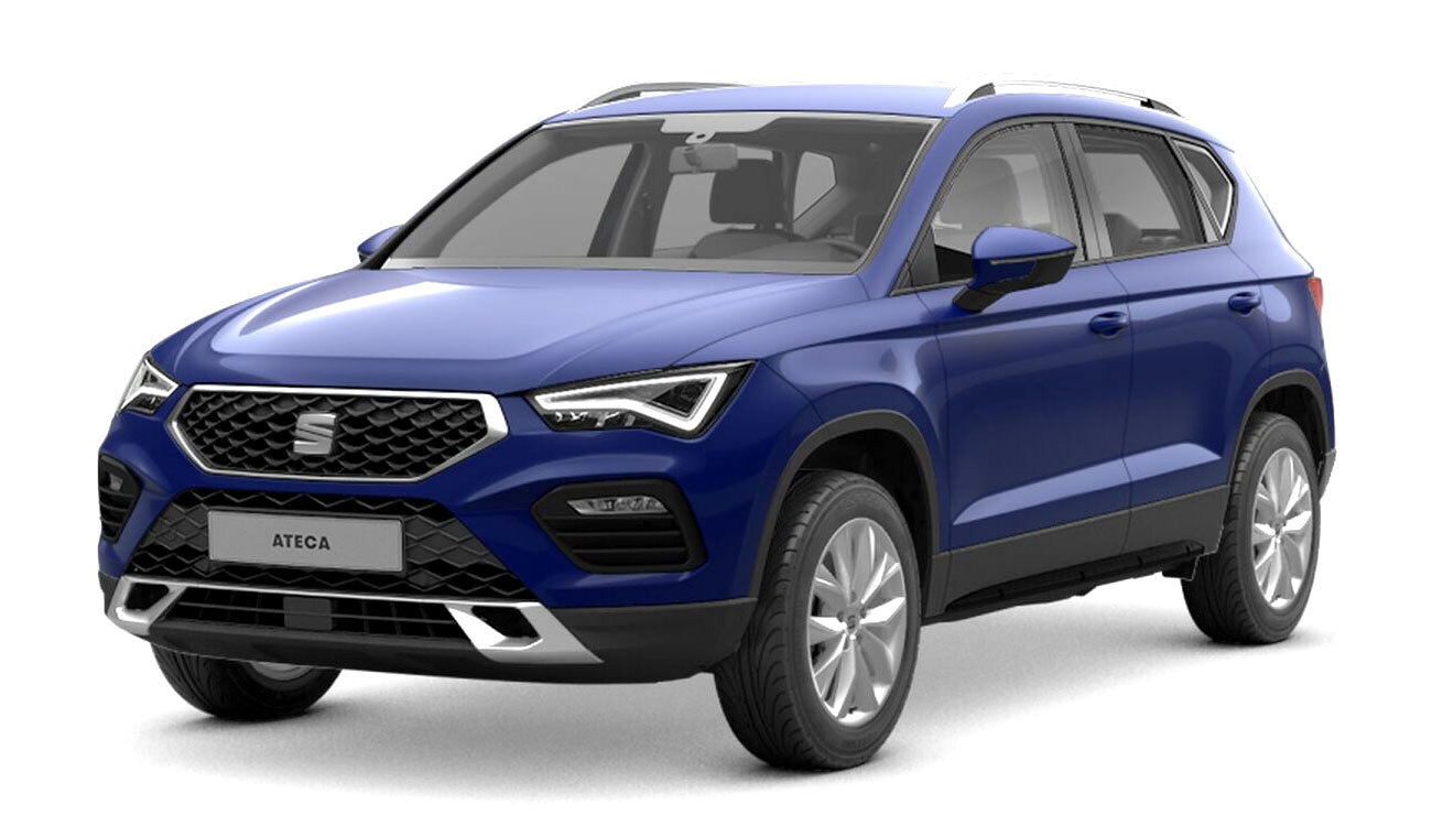 SEAT Ateca Style Freisteller in Energy Blau Frontansicht