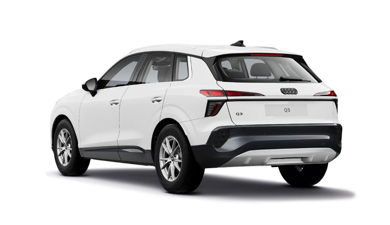 Audi Q3 Freisteller in Arkonaweiß Heckansicht