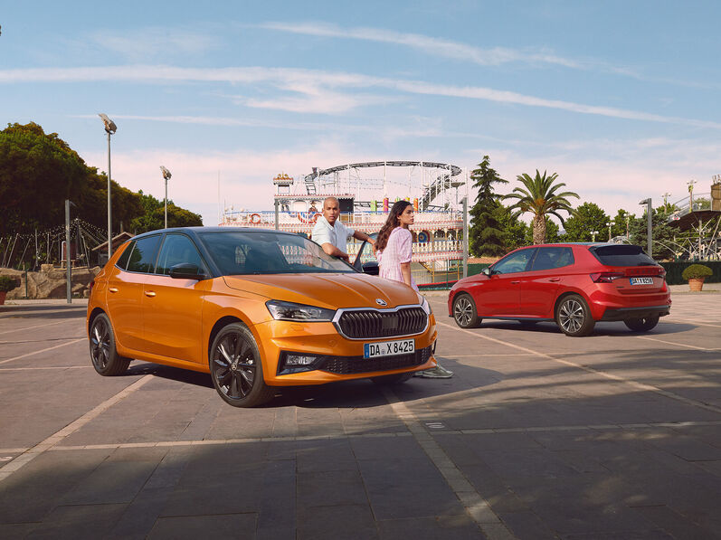 Skoda Gebrauchtwagen in orange und rot