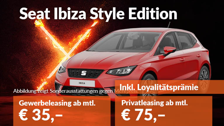Seat Ibiza Style Angebotsteaser inkl. Loyalisierungsprämie