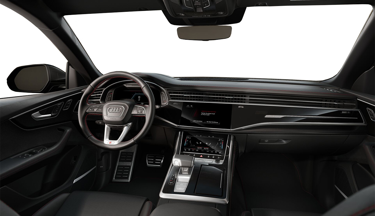 Audi Q8 SUV S line business in Daytonagrau Perleffekt Innenansicht