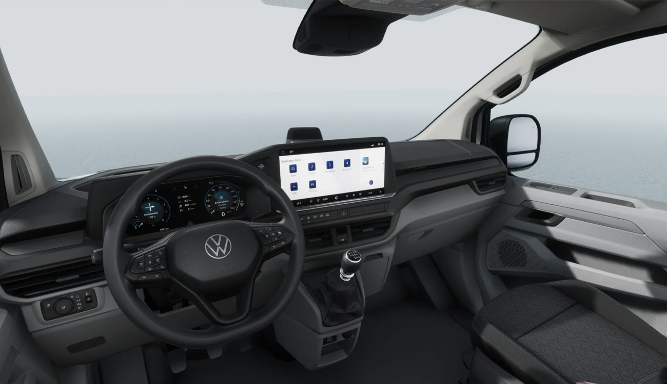 VW Transporter Kasten Freisteller in Clear White Interieur