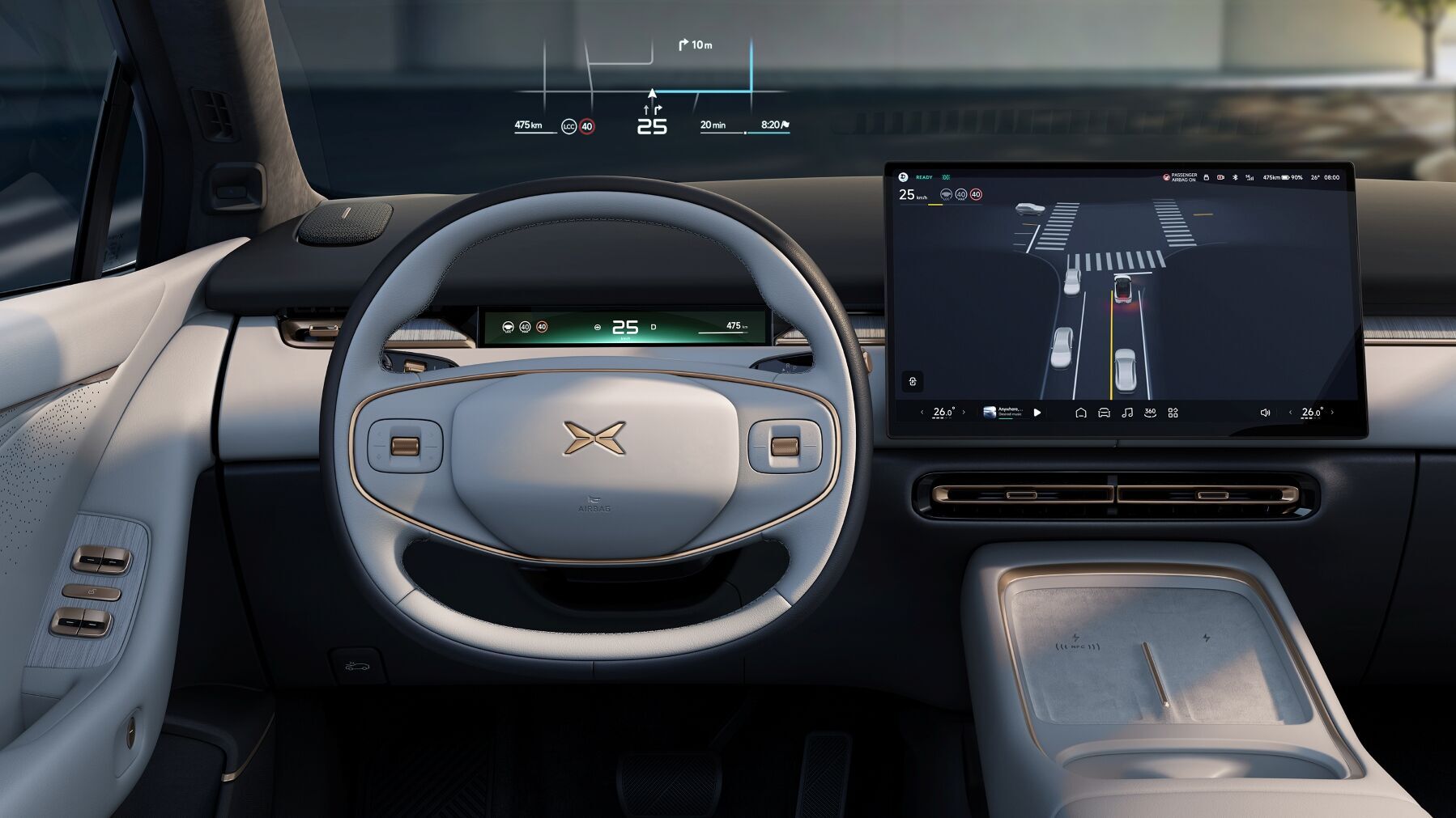 Der neue P7+ mit seinem Head up Display und 8,8" Fahrerinformationsdisplay