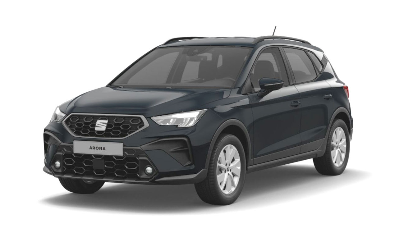 SEAT Arona Style Freisteller in Fiord Blau Frontansicht