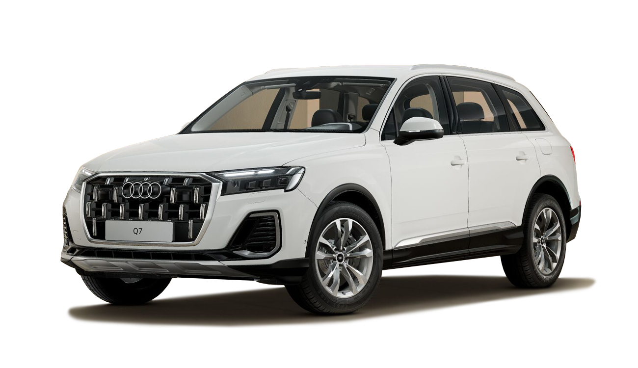 Audi Q7 SUV 55 TFSI e quattro Freisteller in Carraraweiß Frontansicht