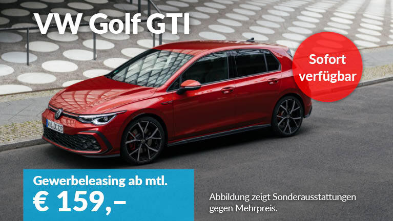 Angebotsteaser VW Golf GTI sofort verfügbar Gewerbeleasing