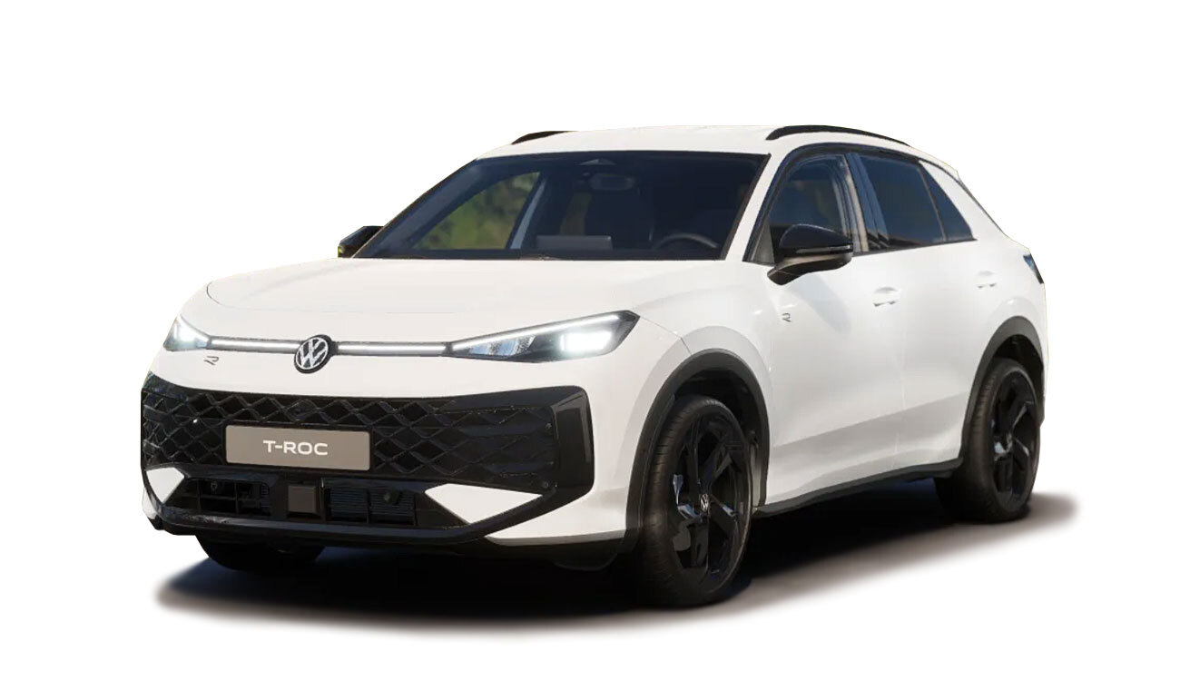 VW T-Roc R-Line Freisteller in Pure White Frontansicht