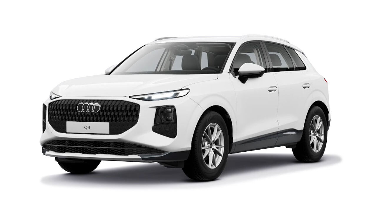 Audi Q3 Freisteller in Arkonaweiß Frontansicht