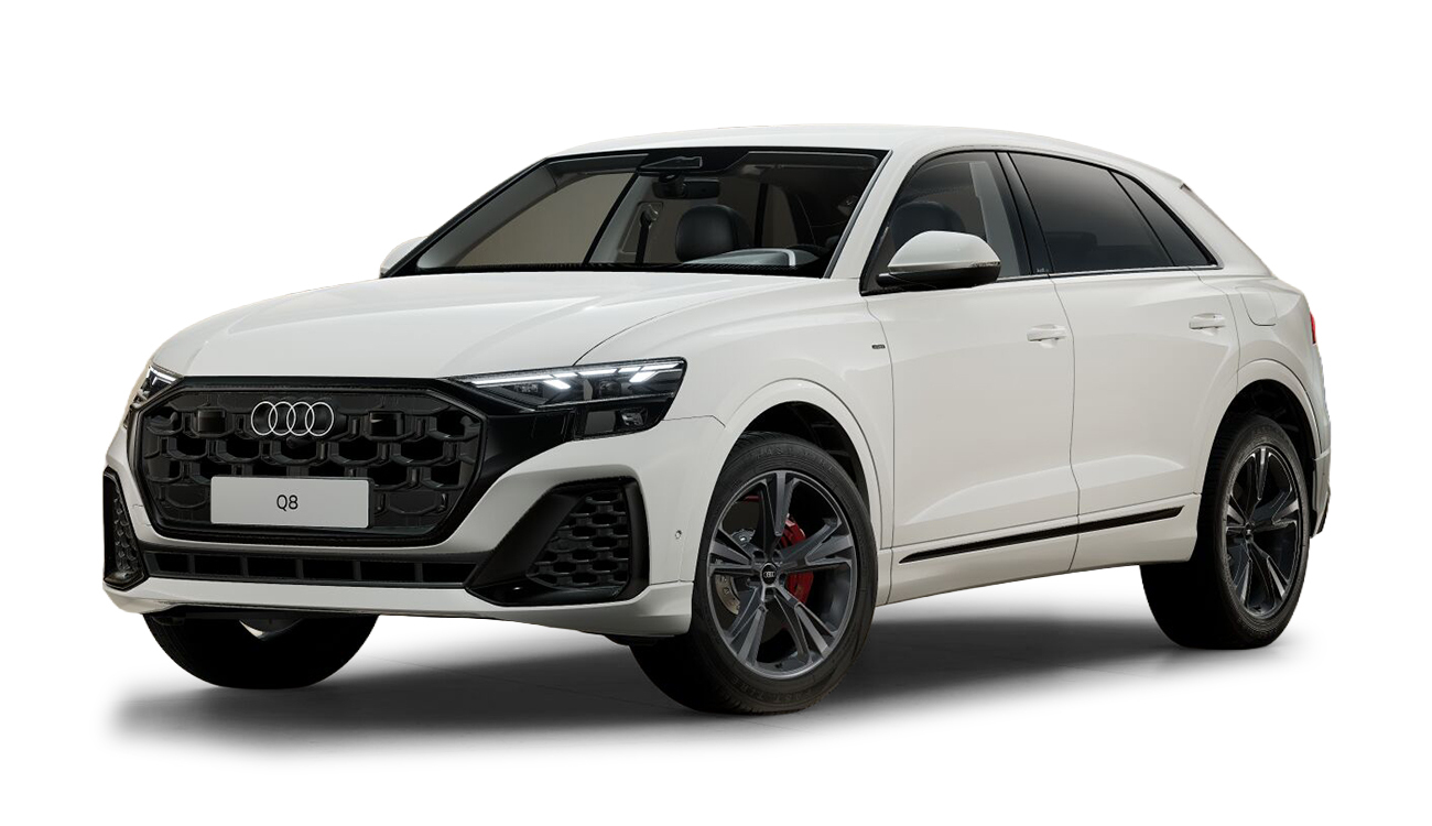 Audi Q8 SUV e-Hybrid in Carraraweiß Frontansicht
