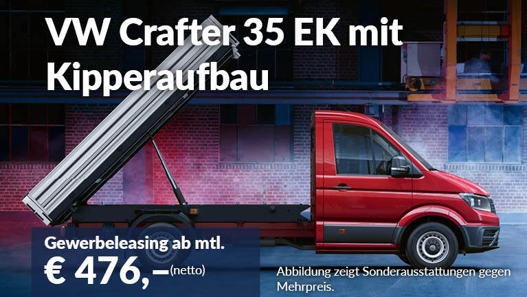 Angebotsteaser VW Crafter Kipperaufbau Gewerbeleasing